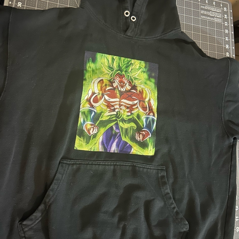 Men's Black Anime Graphic Hoodie - Picture 2 of 8
